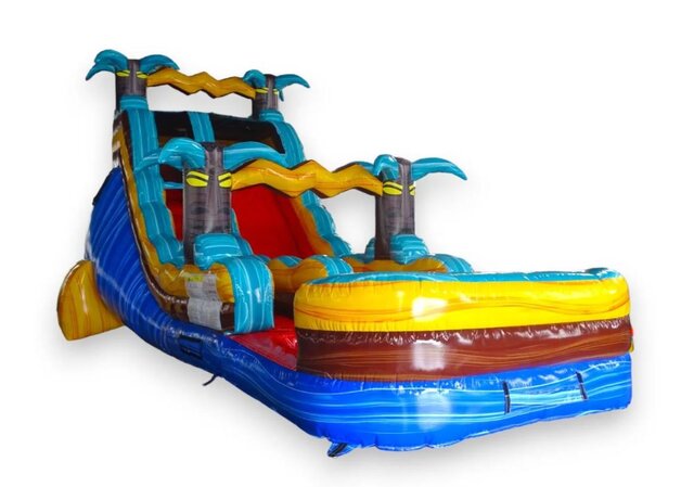 17 Ft. Tropic Shock Single Lane Water Slide