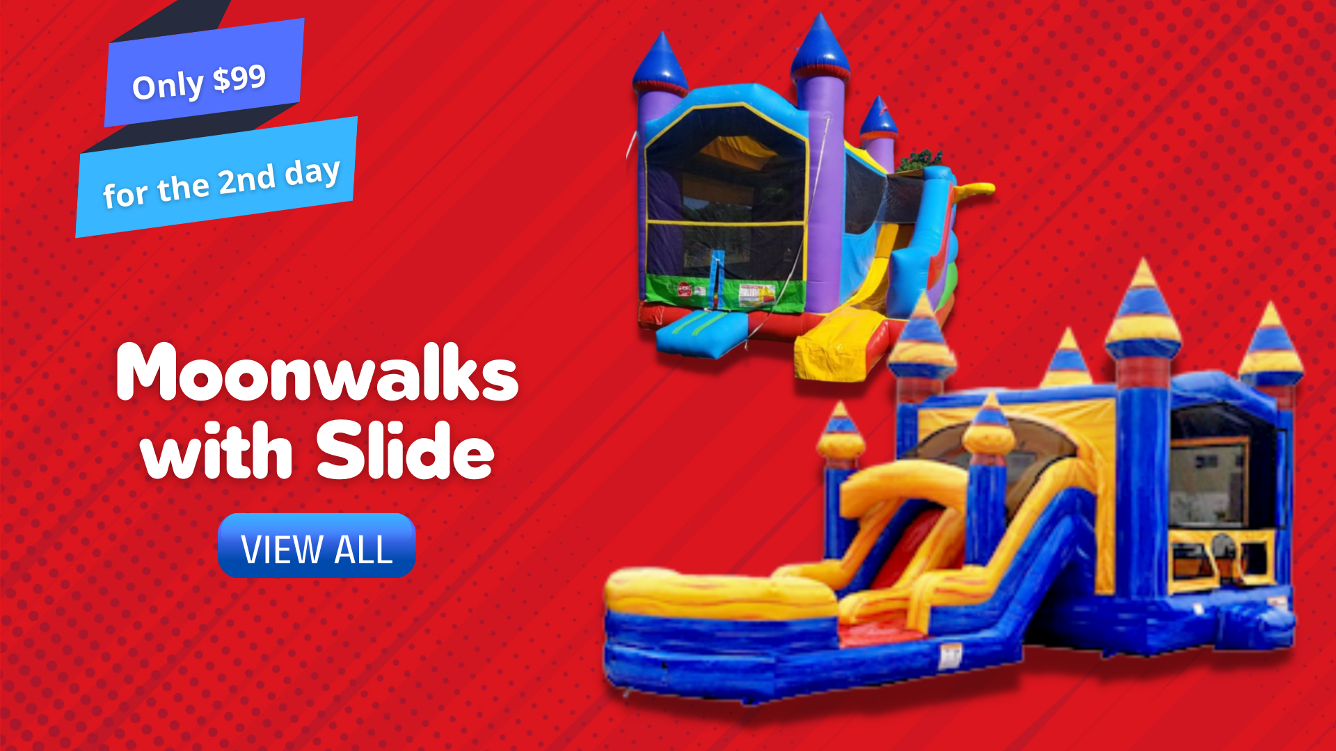 Jump City Inflatable Moonwalks with Slide Rentals