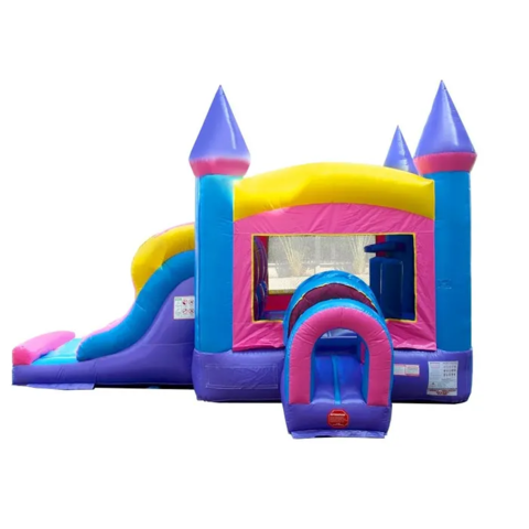 Pink Bounce House with Double Lane Slide