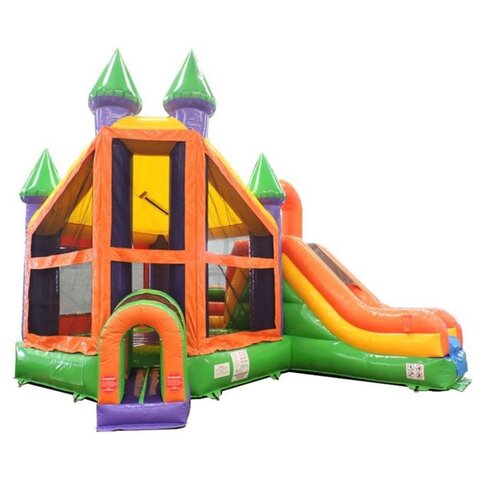 Rainbow Deluxe Inflatable Castle with Dry Slide