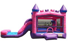 Pink and Purple Water Slide Combo With Pool