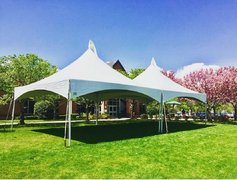 High Peak 40 X 20 Tent - (Grass) Installed with Rain Gutters