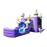 Thunder Dual Lane Water Slide Combo with Pool