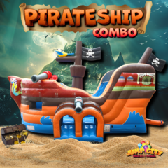 Deluxe Pirate Ship Bounce House with Slide