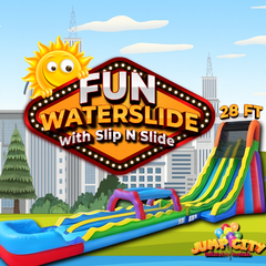 28ft Fun Dual Lane Water Slide with Slip N Slide