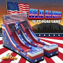 16ft Old Glory Double Lane Water Slide