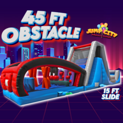 45ft Obstacle Course with 15ft wet/dry Slide