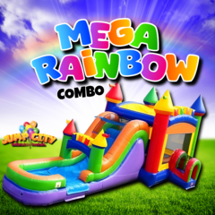 16 x 32 Mega Modern Rainbow Water Slide Bounce House