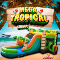 16 x 32 Mega Tropical Water Slide Bounce House Combo