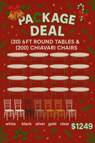 20 Tables 200 Chairs 