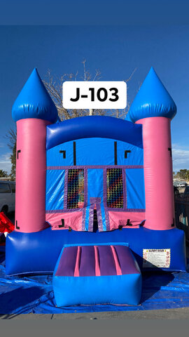 Pink & Blue Bounce House J-103