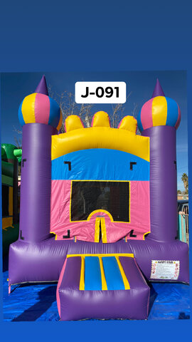 Purple & Yellow Bounce House J-091