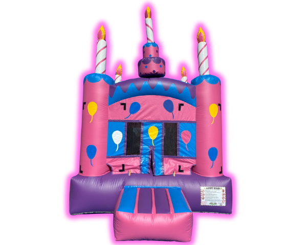 Pink Birthday Cake Bounce House J-134