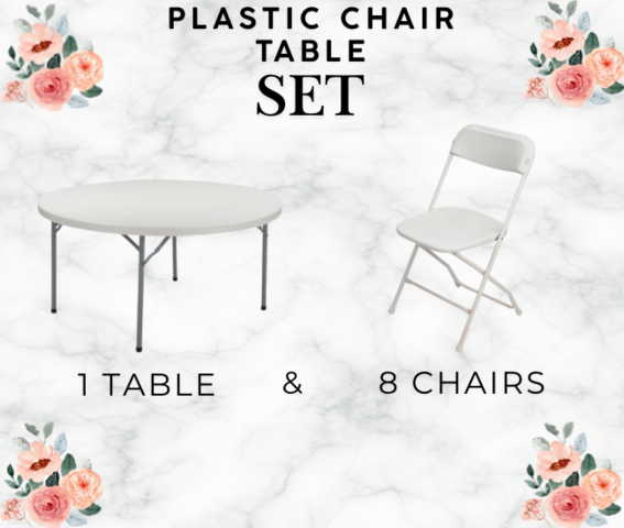 White Folding Chair Set