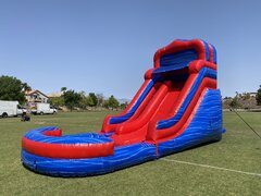 Red & Blue Water SlideL-32ft | W-14ft | H-18ftLarge Water Slide, Refreshing Fun!