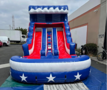  Double Lane USA Water SlideL-32ft | W-16ft | H-17ftDouble Slides, Double The Fun!