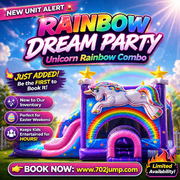  Unicorn Rainbow Combo(wet or dry)L-27FT | W-15FT | H-15ft Jump, Slide, Play! 🏀 