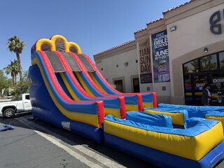  20ft Double Lane Water SlideL-36ft | W-24ft | H-21ftDouble Slides, Double The Fun!