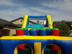 40 Foot Double Lane Obstacle Course w/Dry Slide
