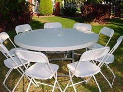 White 5 Foot Round Table