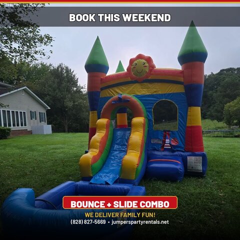 Combo bounce and slide for Murphy backyard parties