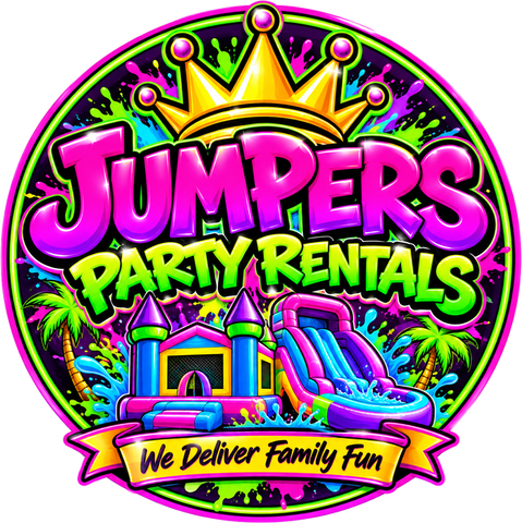 Jumpers Party Rentals round graffiti logo