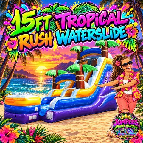 15ft Tropical Rush Waterslide