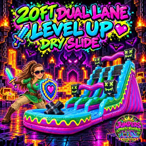 20ft Dual Lane Level UP Dry slide