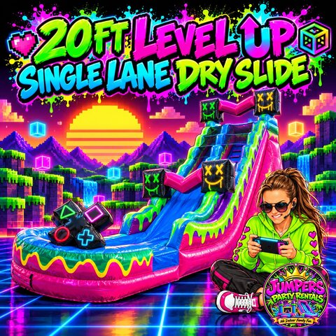 20ft Level up Single lane Dry Slide
