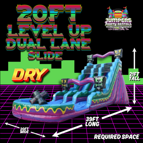 20ft Level Up dual lane dry slide