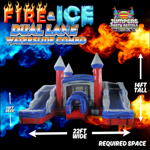 Fire & Ice Dual Lane Waterslide Combo 