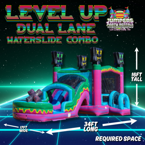 Level Up Dual Lane Waterslide Combo