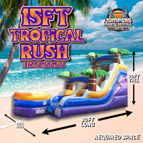 15ft Tropical Rush Waterslide