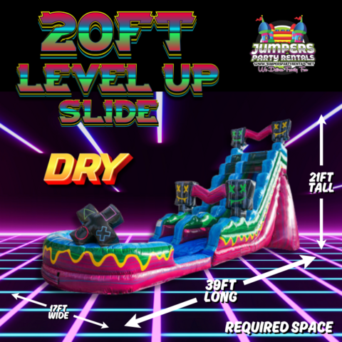 20ft Level up Single lane Dry Slide