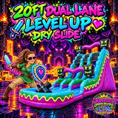 20ft Dual Lane Level UP Dry slide
