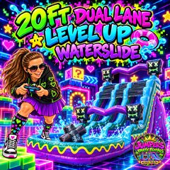 20ft Dual Lane Level UP Waterslide