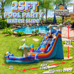 25ft Pool Party Waterslide 