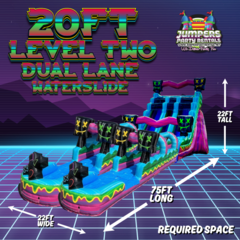20ft Level Two Waterslide with 2 Slip N Slides