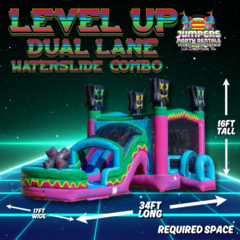 Level Up Dual Lane Waterslide Combo
