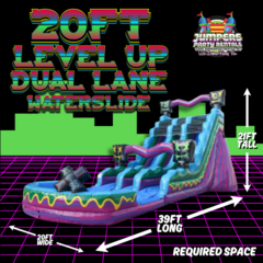 20ft Dual Lane Level UP Waterslide