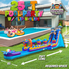 25ft Pool Party with Slip N Slide