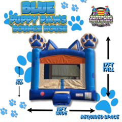 Blue Puppy Paws Bounce House 