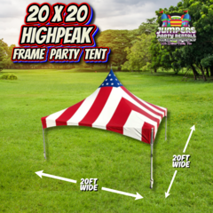 20x20 High Peak Frame Party Tent - Red White and Blue