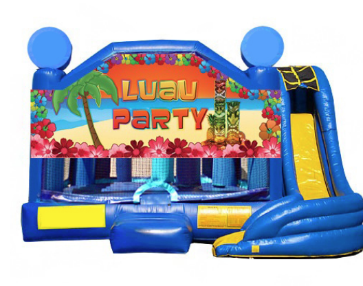 5 in 1 Obstacle Combo - Luau Party w med pool