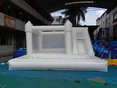 White Combo Wedding w slide and  pool or ball pit no dirt
