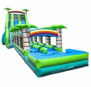 Tropical Paradise Crush 32 Ft High Double Water Slide Wet & Dry