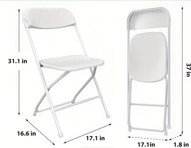 White folding chairs