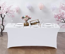Fitted White Table Cloth