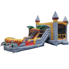 T-Rex Bounce House with Dual Waterslide (Wet)