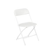 White Folding Chair with White Legs